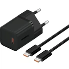 Сетевое зарядное устройство Baseus GaN5 Mini Fast Charger 1Type-C 30W+ Cable Type-C to Type-C 100W 1m P10110902113-00 Black