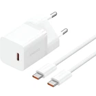 Сетевое зарядное устройство Baseus GaN5 Mini Fast Charger 1Type-C 30W+ Cable Type-C to Type-C 100W 1m P10110902213-00 White