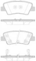 Гальмівні колодки зад. Hyundai i30/i40 11-/Kia Rio 1.4-3.8 12- (akebono) WOKING P12623.42 KIA Rio, Optima, Soul, Carens; Hyundai Tucson, I40, Sonata, I20, Accent, Elantra, Veloster; SsangYong Korando 583021RA30, 583023XA30, 583023ZA10