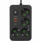Сетевой фильтр-удлинитель 4 розетки 2 USB-A+1 USB Type-C длина 3 метра черный