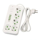 Мережевий фільтр-подовжувач 5 розеток 4 USB-A + 1 USB Type-C 3 метри білий