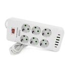 Переноска електрична D6 подовжувач 6 розеток USB Type-C 3 м