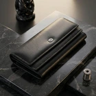 Женский кожаный кошелек для карт купюр и монет ST Leather 22696 Черный