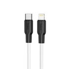 PD Кабель HOCO X21 Plus Silicone PD for Lightning-to-USB-C 20W/3A/1m. black&white