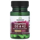 Вітаміни D3 та K2, Vitamins D3 & K2, Swanson, 60 веганських капсул