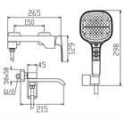 Смеситель для ванны с коротким изливом KOER KB-41037-01 (Цвет хром) (KR6004)