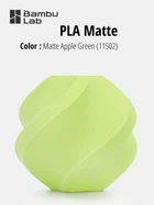 PLA-пластик Філамент Bambu Lab PLA Matte Apple Green (11502) для 3D-принтера - 1Кг, 1.75mm Зелене Яблоко Refill (A01-G0-1.75-1000SPLFREE) (Без Котушки) з RFID чіпом (NFC)