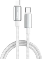 Кабель Type-C-Type-C 1м Colorway zinc alloy braided) (PD Fast Charging 100W) 5А, білий (CW-CBPDCC098-WT)