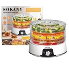 Електросушарка Sokany 5 лотків сушарка для овочів та фруктів прозорий корпус для грибів та ягід 350 Вт (AA0991)