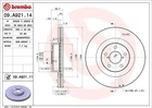 Гальмівні диски BREMBO 09.A921.11 Subaru Forester, Impreza, Legacy, XV, Outback 26300FE040, 26300SA000, 26300SA001