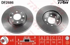 Тормозные диски TRW DF2686 Fiat Doblo, Punto, Grande Punto, Tipo 0000007645056, 0000060811266, 0060806137