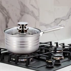 Ковш из нержавеющей стали с капсульным дном UNIQUE UN-5052 1.2 л с крышкой Silver