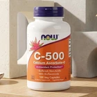 Витамин С и аскорбат кальция для выработки коллагена Vitamin C-500 Calcium Ascorbate-C Now Foods 100 вегетарианских капсул