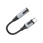 Адаптер BOROFONE BV19 Creator Type-C to 3.5 mm Jack, цифровой аудио конвертер с поддержкой микрофона, черный, 15 см