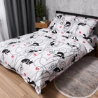 Комплект постельного белья Moon&Star Полуторный Евро 160x220 см наволочки 4 х 50х70 см Cat Romance Бязь Gold Люкс (MS-820010663)