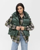 Жіноча безрукавка зелена однотонна тепла жилет базовий L-XL (369376)