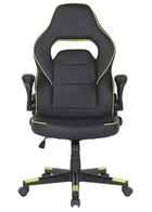 Игровое кресло 2E GAMING HEBI, Black/Green, ПУ кожа (2E-GC-HEB-BK)