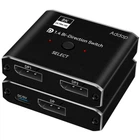 Двонаправлений світч з 2-ма DisplayPort роз'ємами OEM DPS01, активний розгалужувач + комутатор відеосигналу Bi-Direction Switch, 8К