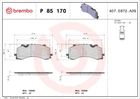 Комплект гальмівних колодок BREMBO P85 170 Audi Q7, A7, Q8, A6, A8, Allroad 4M0698151AH, 4M0698151AL, 4M0698151BB