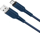 Кабель Hoco X59 USB to Type-C 3A, 1 м, nylon, TPE connectors Blue (6931474744944)
