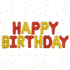 Куля фольгована напис надувний 40 см Happy Birthday Червоний і золото