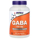 Амінокислота Now Foods GABA Гамма-аміномасляна Кислота 750мг