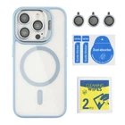 Чохол TPU+PC+Metal Stand Case with MagSafe and Camera Lenses для iPhone 15 Pro Blue
