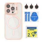 Чохол TPU+PC+Metal Stand Case with MagSafe and Camera Lenses для iPhone 14 Pro Pink