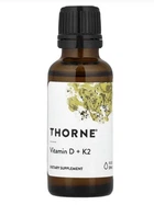 Вітамін Д і К2, Thorne Research, 30 мл (1 рідк. унція) (THR-50001)