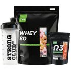 Протеин Target Nutrition Trend сывороточный WHEY 80 и омега 3 с шейкером