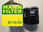 Фильтр масляный MANN W712/83 TOYOTA, ZAZ FORZA,CHERY