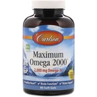 Омега-3, 2000 мг, смак лимона, Maximum Omega 2000, Natural Lemon Flavor, Carlson, 90 капсул