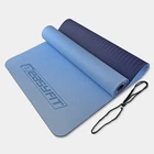 Двошаровий килимок EasyFit для пілатесу, фітнесу та йоги, 183x61 см, товщина 6 мм, TPE/TC, ECO-Friendly, блакитно-синій