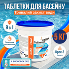 Таблетки хлору для басейну Супер 3в1 5 кг по 200 г повільний хлор альгіцид флокулянт трихлор очищення води