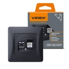 Розетка CAT6 комп'ютерна одинарна чорний графіт VIDEX BINERA VF-BNSK1PC6-BG