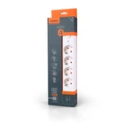Мережевий подовжувач VIDEX ONCORD з/з 4п 3м (3x1.5мм) 3.4А USB(QC3.0) +USB-C(PD20W) з кнопкою White