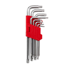 Набір ключів torx "зірочка" INTERTOOL 9шт, довгі, Т10-Т50, CrV (41700)