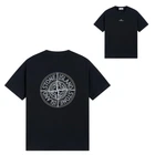 Чоловіча літня футболка Stone Island з принтом M чорна (STD005)