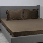 Простирадло на резинці двоспальне ТЕП VELOUR 2-04756_34182 180х200 см шоколадна 5206814