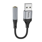 Аудіоадаптер HOCO LS36 Fresh external sound card USB to 3.5 0,12m Black
