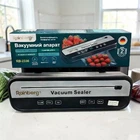 Вакууматор Rainberg 120 Вт 70 кПа вакуумний пакувальник для продуктів із ножем шов 30 см 10 пакетів Чорний (633Z-BR)