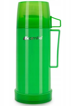 Термос Kamille KM-2070 450 мл пластиковий зі скляною колбою та кришкою-чашкою зелений