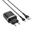 Мережевий зарядний пристрій з кабелем HOCO C12Q Smart QC3.0 charger set(Micro) 18W Black