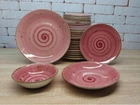 Сервиз столовый OMS TULU Spiral фарфор 6 персон 24 шт. Розовый