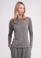 Жіночий лонгслів в рубчик Giulia MOSSLINES 7003/150 S Grey-gunsmoke melange