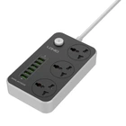Мережевий Подовжувач LDNIO SC3604 6USB-A / 3 Sockets 2m Чорний