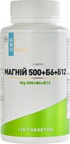 Магній 500 Mg+B6+B12 ABU 120 таблеток (4820255570792)