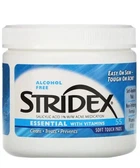 Подушечки Stridex Essential with vitamins pads Одношаговое средство от угрей с витаминами без спирта 55 штук