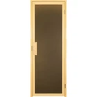 Стеклянная дверь Tesli DUO Sateen 700х1900 мм закаленное стекло матовая бронза для бани и сауны