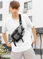 Большая мужская поясная сумка бананка городская Sambag DynamicDart с принтом Graphity 61056
